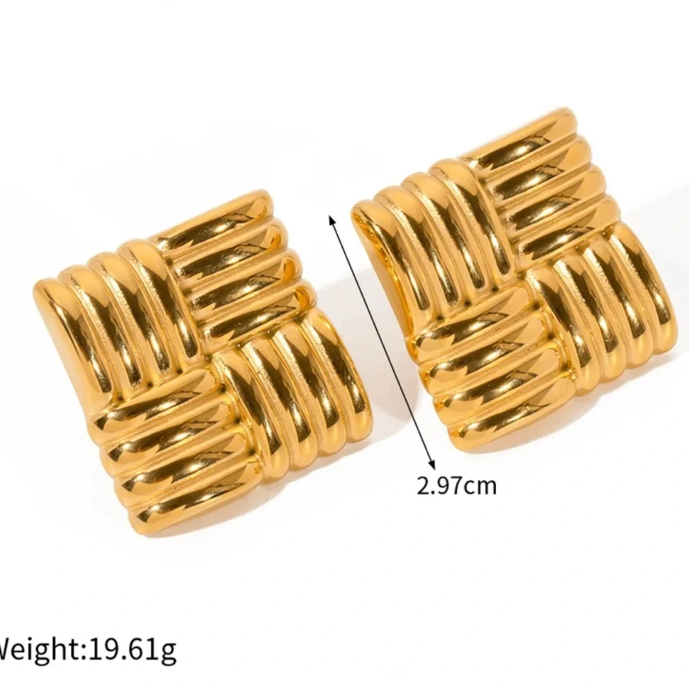 GOODREVIEWS ⭐️⭐️⭐️⭐️⭐️ Vintage Stella Gold Earrings |StainlessSteel 18K - Picture 16 of 17